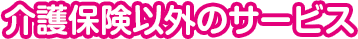 介護保険以外のサービス